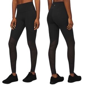 Lululemon | Sheer Will High Rise Mesh Tights Leggings Black Size 8